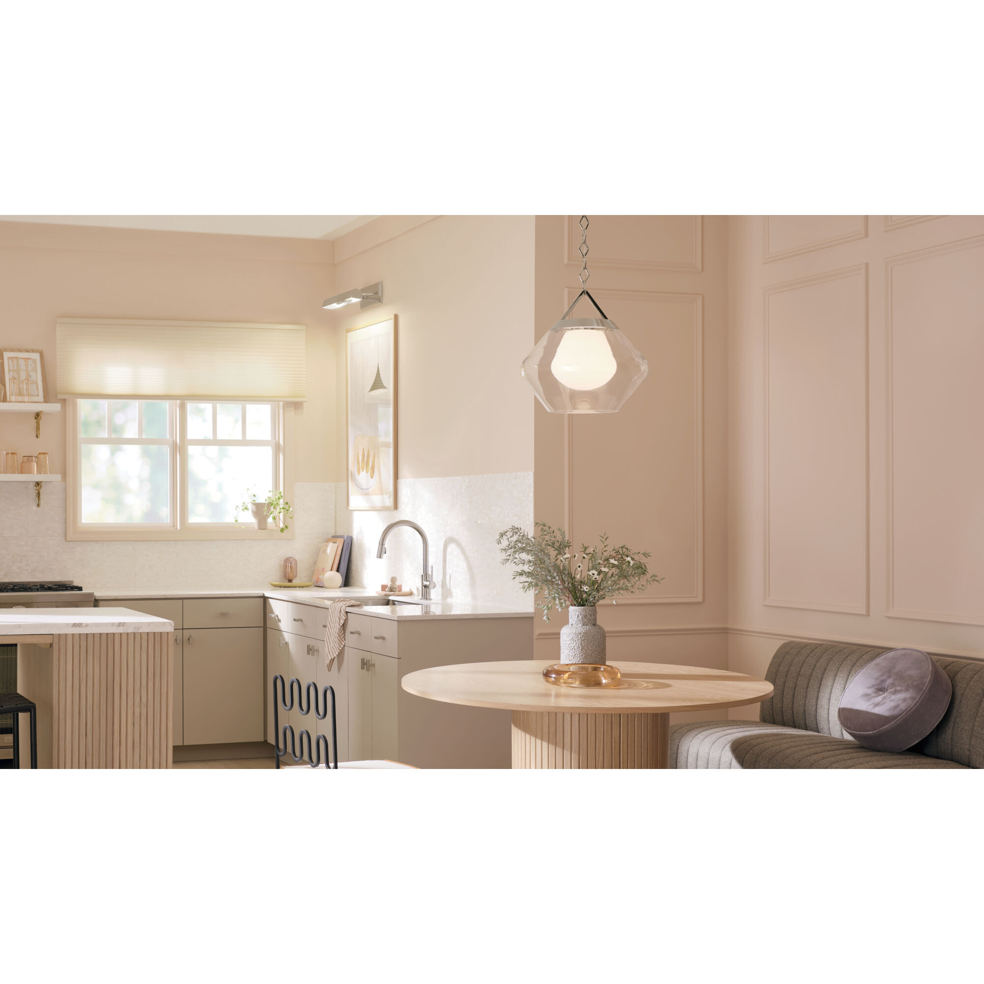 Nella 1 Light Polished Nickel Pendant Ceiling Light