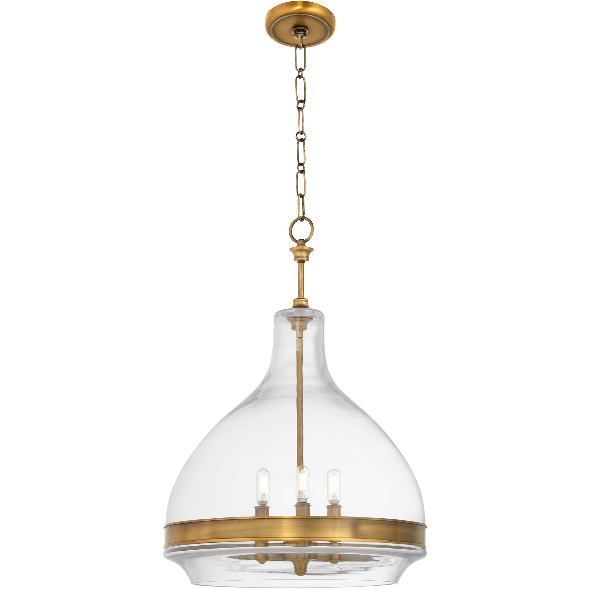 Tilbrook 3 Light 18 inch Brushed Brass Pendant Ceiling Light