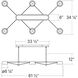 Ray LED 67.75 inch Warm Gray and Opal White Chandelier Ceiling Light