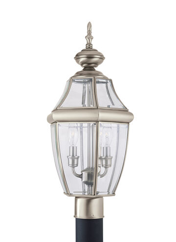 Lancaster 2 Light 21.5 inch Antique Brushed Nickel Outdoor Post Lantern