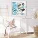 Animals Collection Blue Framed Art