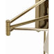 Gable 27.75 inch 40 watt Antique Natural Brass Swing Arm Wall Sconce Wall Light in Oyster
