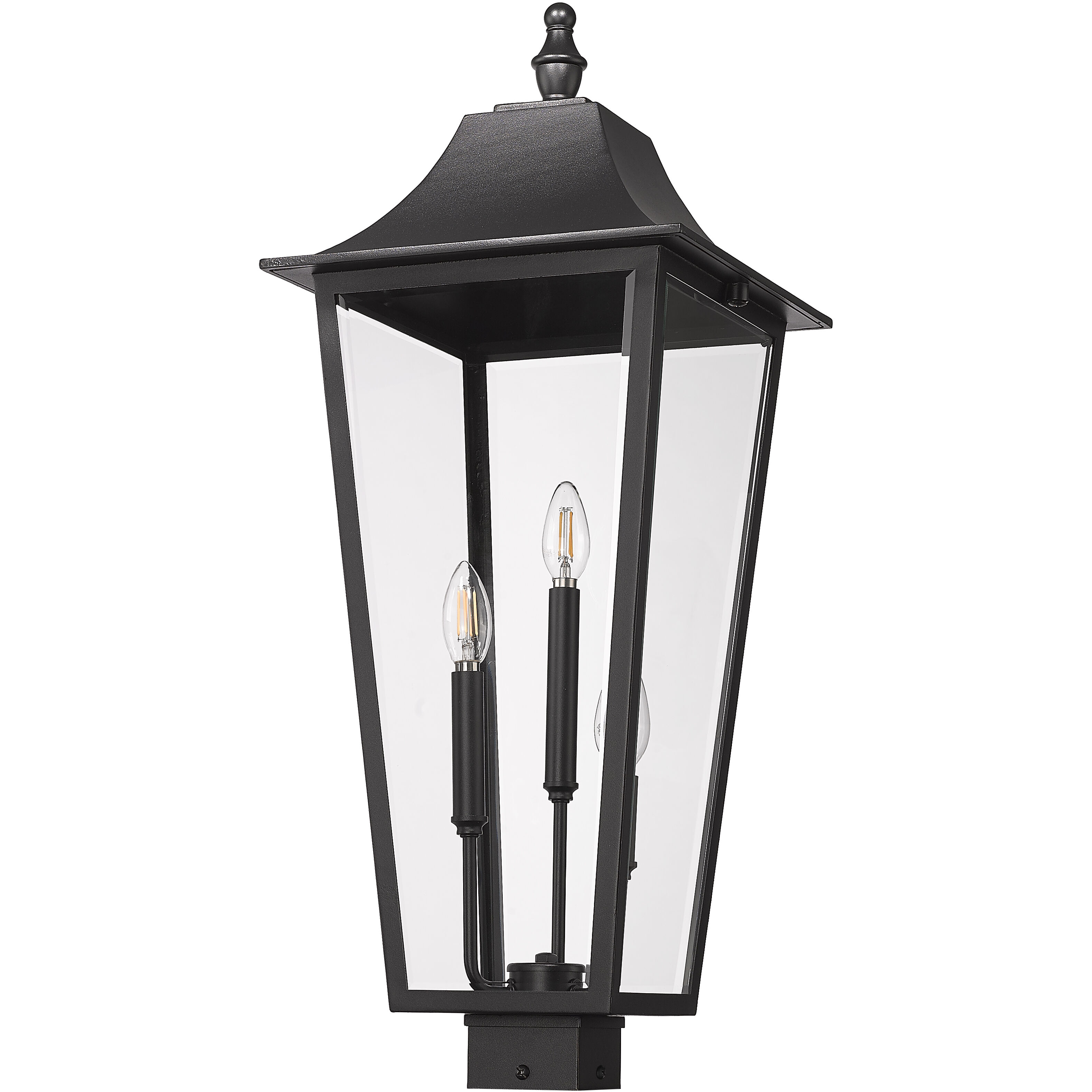 Gannon 3 Light 30 inch Black Outdoor Post Mounted Fixture in G9