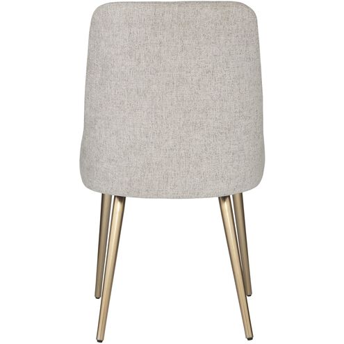 Bramwell Heathered Gray Polyester and Brushed Gold Dining Chair
