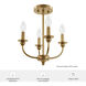 Southcrest 4 Light 13 inch Luxe Gold Semi Flush Mount Ceiling Light