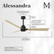 Atlas Alessandra 56 inch Matte Black with Light Maple Tone Blades Transitional Ceiling Fan