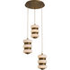 Favo 20.5 inch Brushed Brass Pendant Ceiling Light