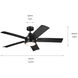 Tide 52 inch Satin Black with Weathered Medium Oak Blades Ceiling Fan