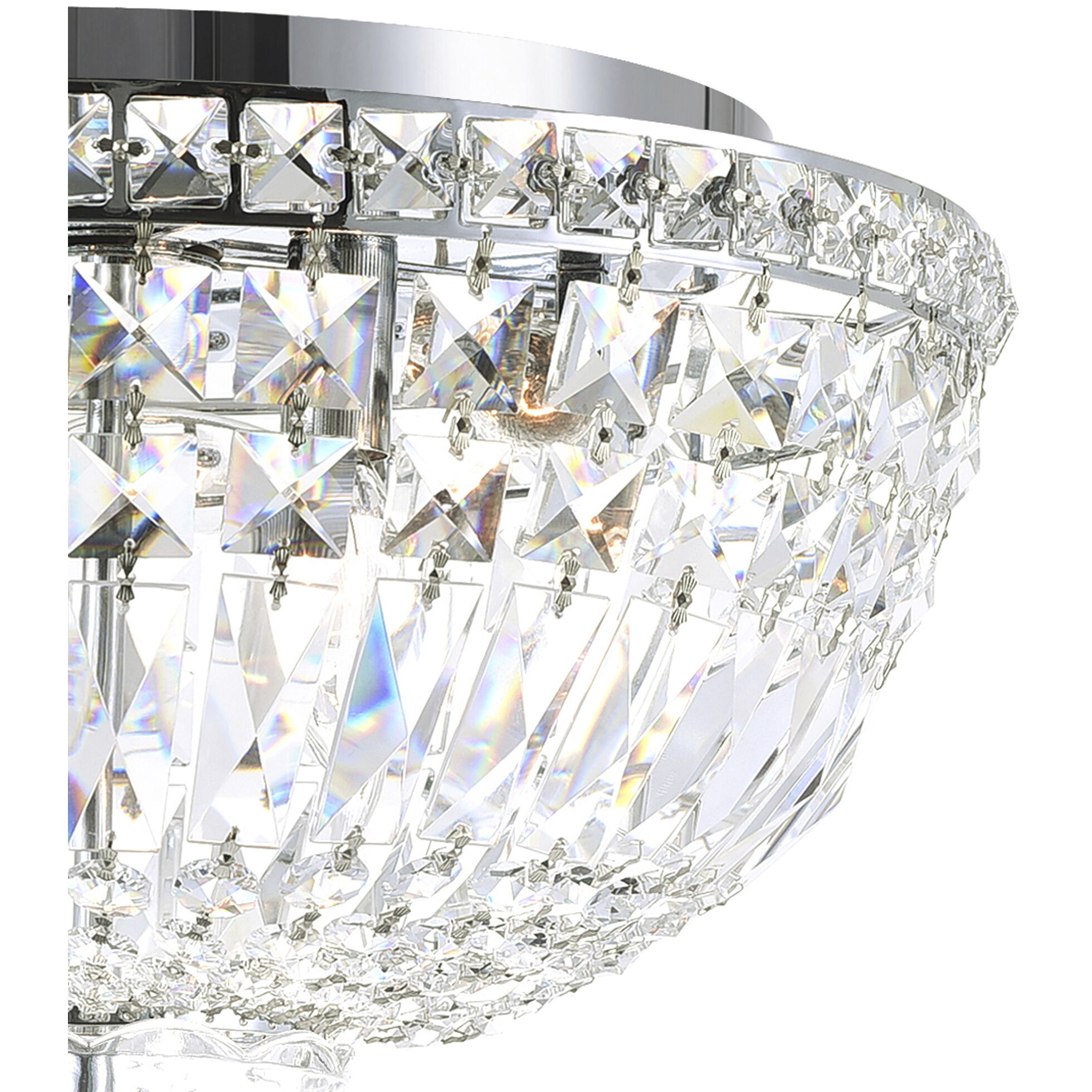 Stefania 5 Light 16 inch Chrome Bowl Flush Mount Ceiling Light