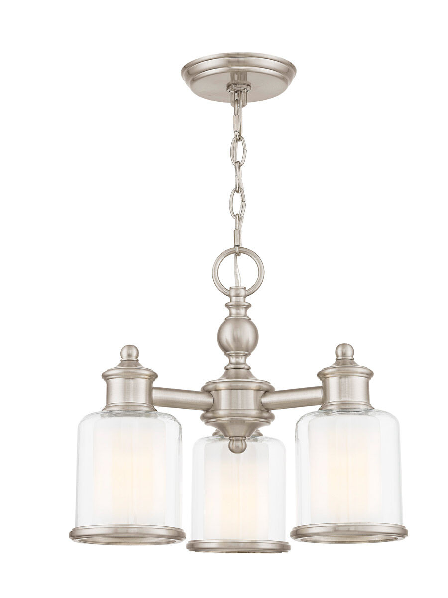 Middlebush 3 Light 16 inch Brushed Nickel Convertible Mini Chandelier/Ceiling Mount Ceiling Light