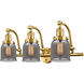 Franklin Restoration Small Bell LED 28 inch Satin Gold Bath Vanity Light Wall Light in Plated Smoke Glass, Franklin Restoration