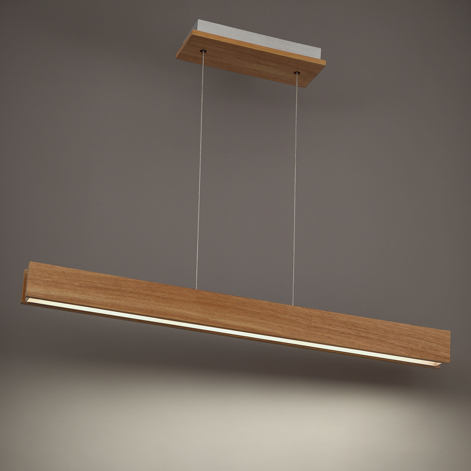 Drift LED 56 inch Walnut Linear Pendant Ceiling Light in 56in