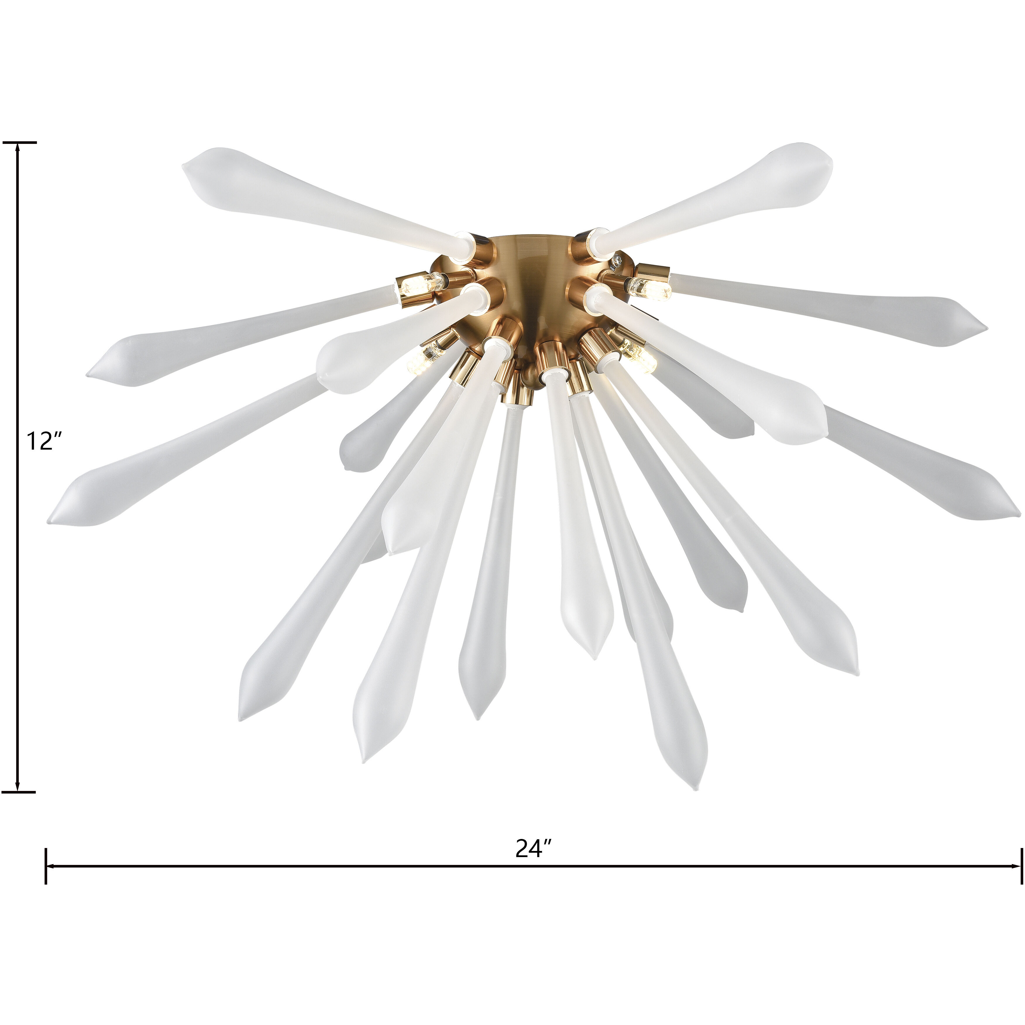 Spiritus LED 24 inch Aged Brass Flush Mount Ceiling Light