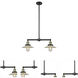 Franklin Restoration Halophane 2 Light 21 inch Black Antique Brass Chandelier Ceiling Light in Clear Halophane Glass, Franklin Restoration