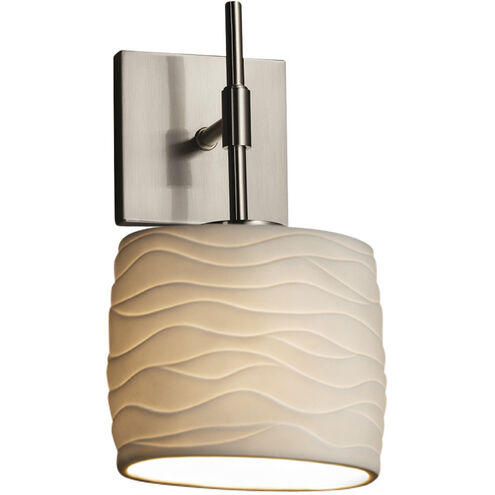 Limoges Wall Sconce Wall Light in Brushed Nickel, Waves, Incandescent, Oval