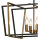 Bridgette 8 Light 36 inch Matte Black with Satin Brass Linear Chandelier Ceiling Light