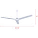 DC 60 inch White Industrial Ceiling Fan