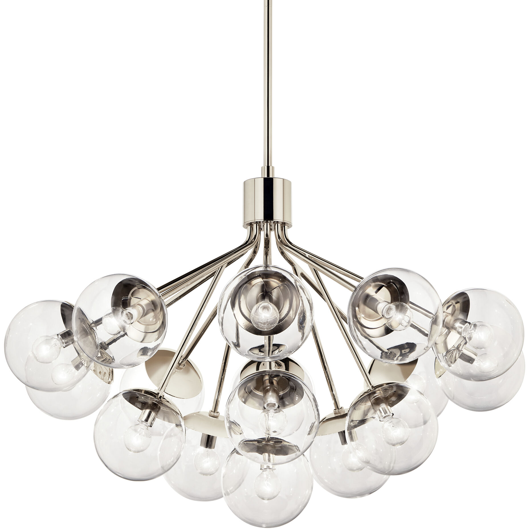 Silvarious 16 Light Polished Nickel Chandelier/Semi Flush Ceiling Light