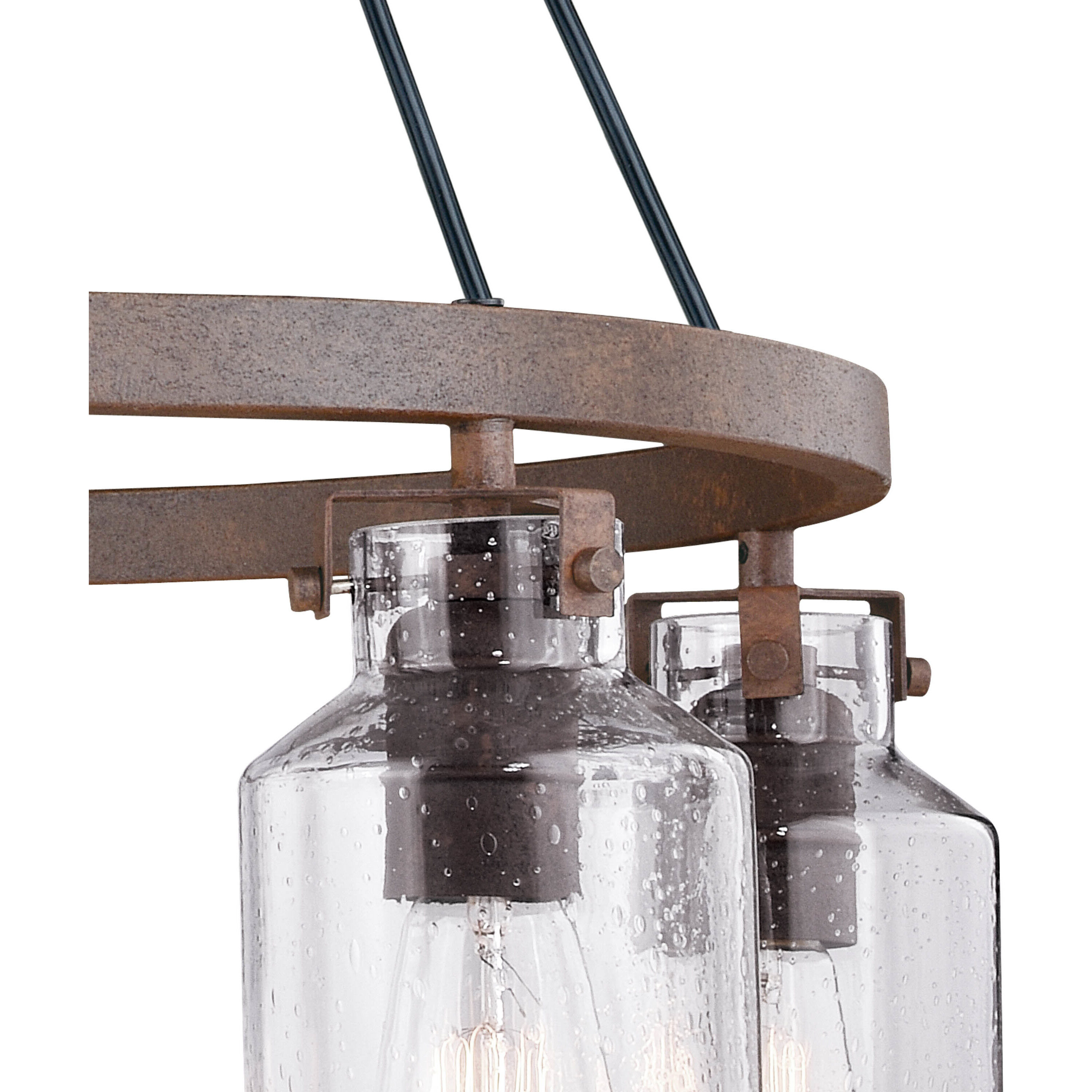 Milone LED 26 inch Textured Rustic Bronze Chandelier Ceiling Light