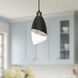 Alora Mood Capri 1 Light 5.25 inch Clear Glass/Matte Black Pendant Ceiling Light