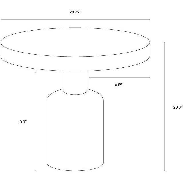 Elmira 23.75 X 20 inch Grey Outdoor Side Table