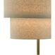 Combermere 4 Light 42 inch Antique Brass/Linen Linear Chandelier Ceiling Light, Rectangular