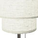 Lollipop 31 inch 9 watt Black Nickel Table Lamp Portable Light in White Linen