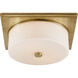 Thomas O'Brien Newhouse Block 2 Light 12.25 inch Hand-Rubbed Antique Brass Flush Mount Ceiling Light