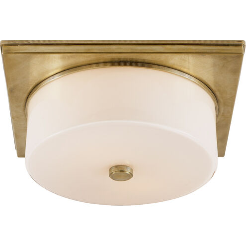 Thomas O'Brien Newhouse Block 2 Light 12.25 inch Hand-Rubbed Antique Brass Flush Mount Ceiling Light