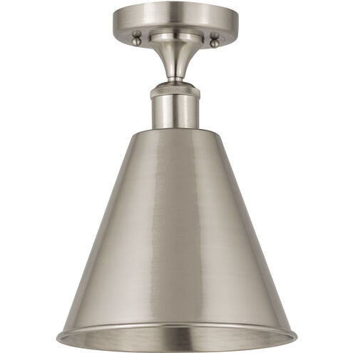 Ballston Cone LED 8 inch Brushed Satin Nickel Semi-Flush Mount Ceiling Light