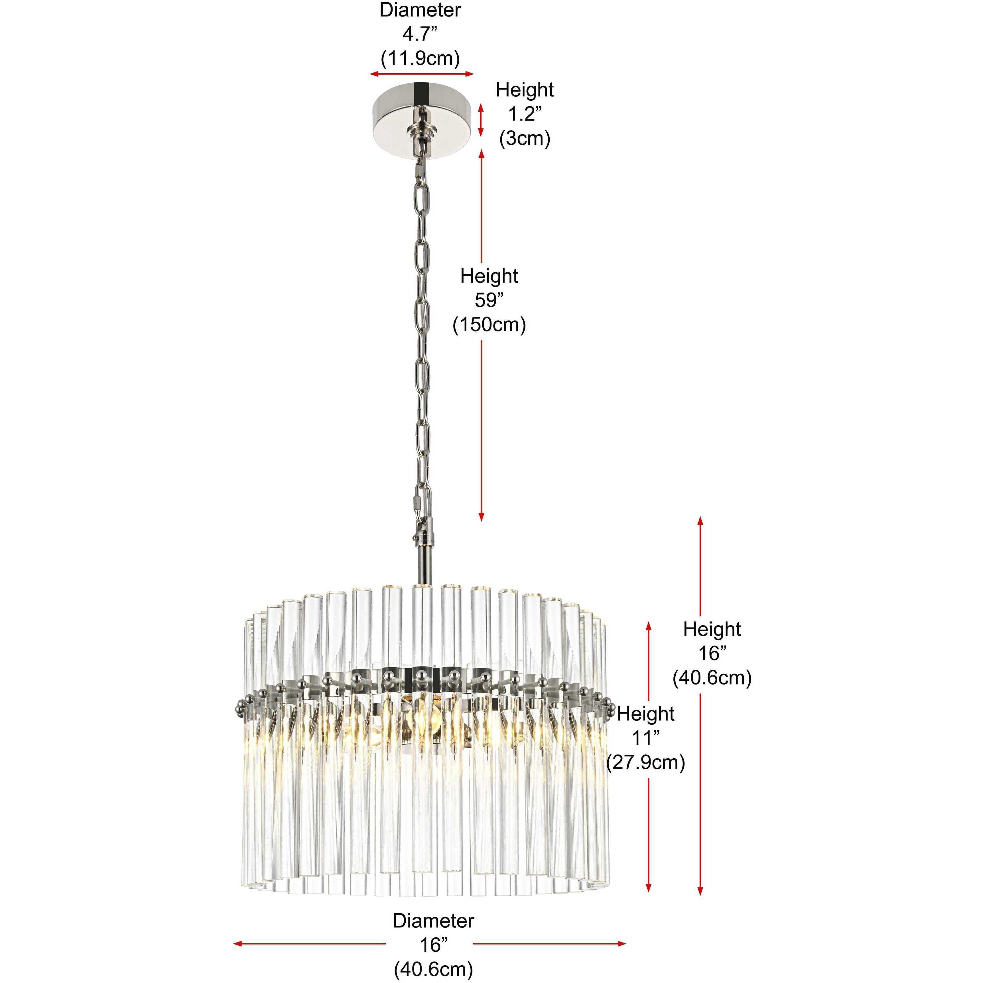 Paulina 3 Light 16 inch Polished Nickel Chandelier Ceiling Light