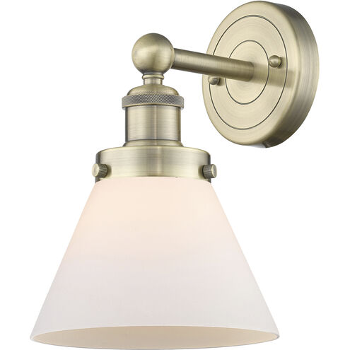 Cone Sconce Wall Light in Antique Brass, Matte White