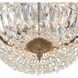 Waltham 3 Light 14 inch Olde Brass Flush Ceiling Light in Clear Hand Cut