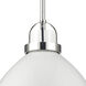 Somerville 1 Light 12 inch Gloss White with Polished Nickel Pendant Ceiling Light