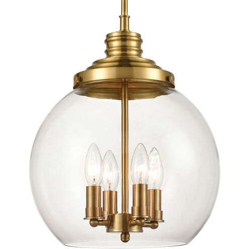 Chandra 4 Light 13 inch Burnished Brass Pendant Ceiling Light