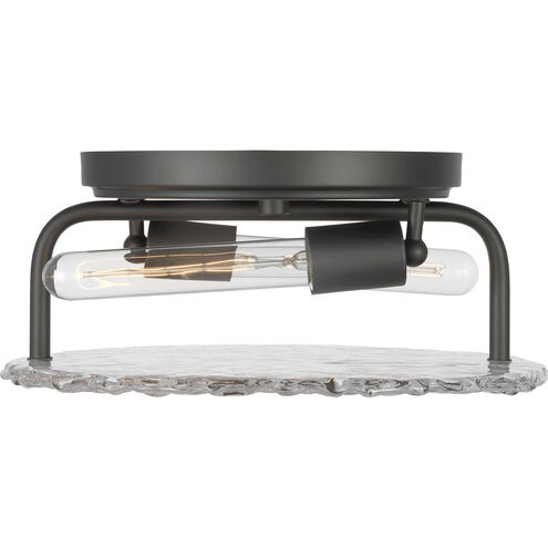 Glacier 2 Light 13 inch Matte Black Flush Mount Ceiling Light
