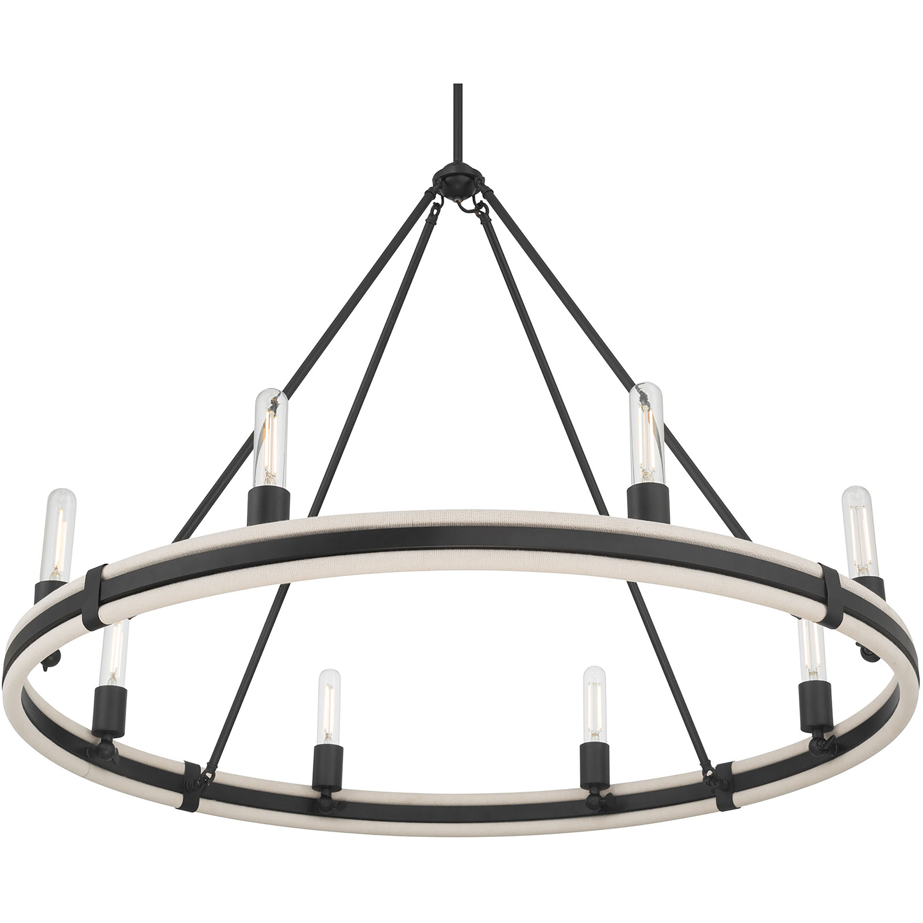 Rovessa 8 Light 39 inch Matte Black Chandelier Ceiling Light