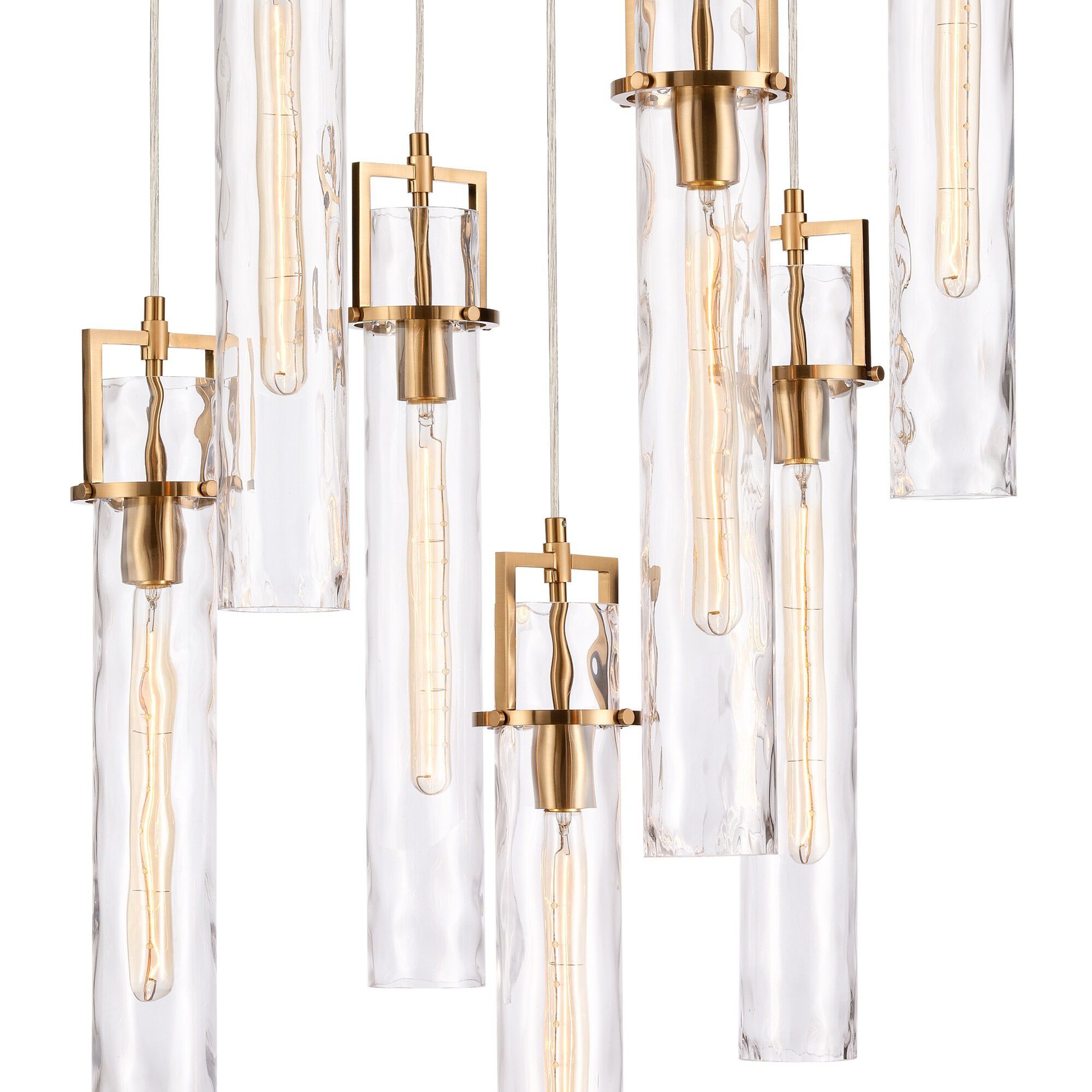 Jayden 7 Light 25.5 inch Lacquered Gold Chandelier Ceiling Light