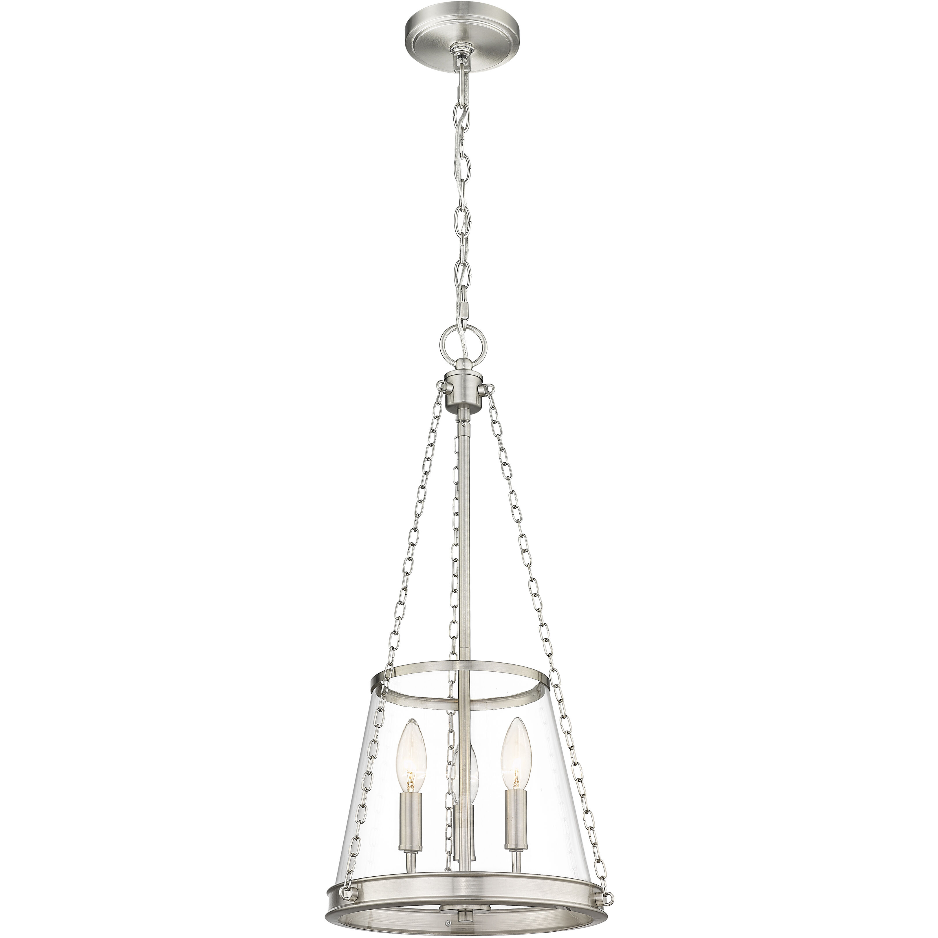 Prescott 3 Light 12 inch Brushed Nickel Pendant Ceiling Light