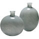 Minx 10 X 7.75 inch Vases in Grey Glass, Set of 2