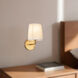 Alora Mood Scout 1 Light 6 inch Brushed Gold and White Linen Wall/Vanity Light Wall Light