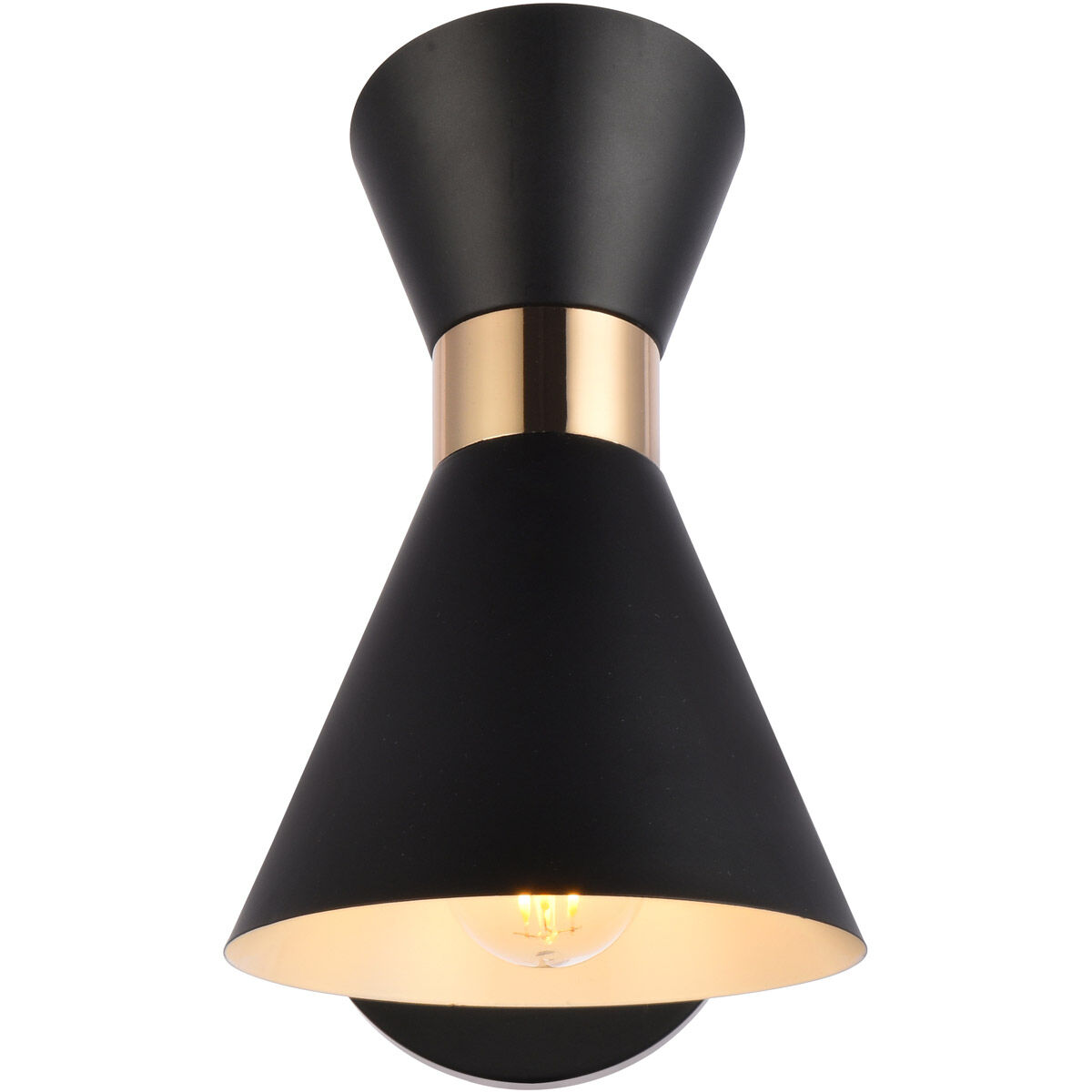 Halycon 1 Light 16.6 inch Black and Golden Bath Sconce Wall Light