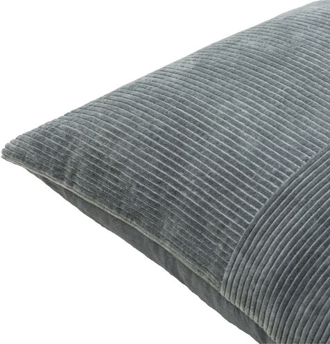 Corduroy Quarters 20 inch Charcoal Pillow Kit, Square