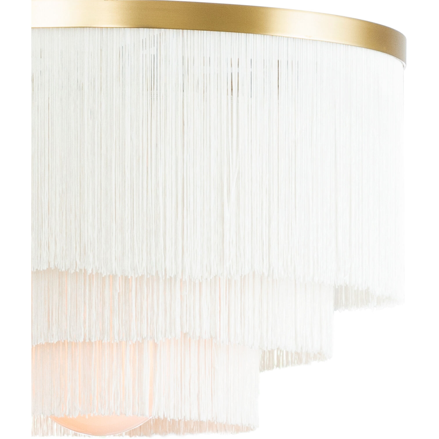 Cabaret Fringe 3 Light 26 inch Ivory Chandelier Ceiling Light