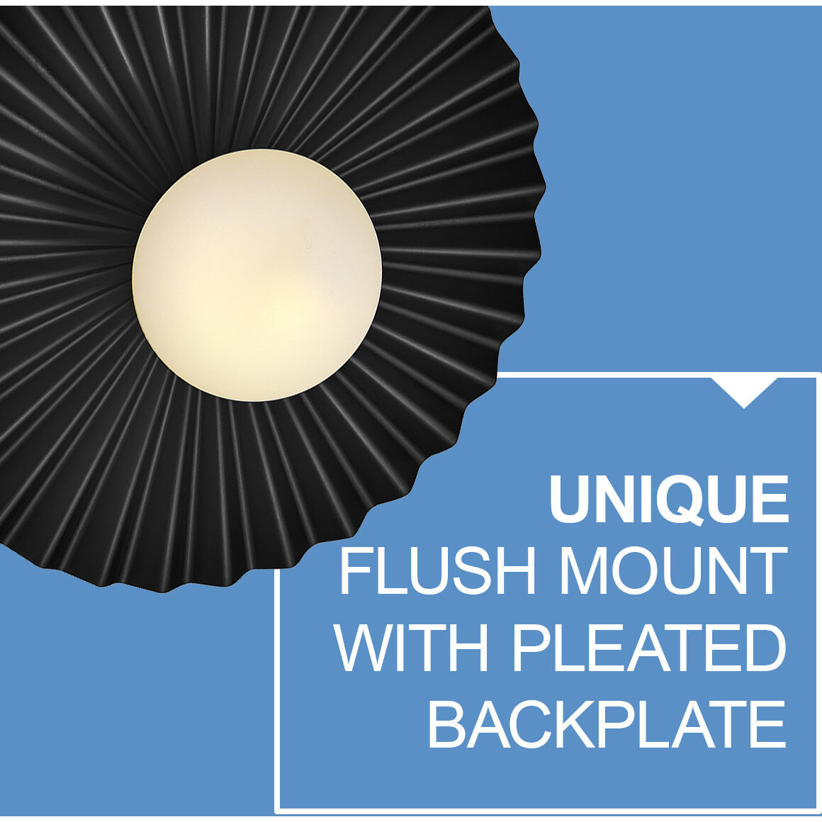 Stevie 1 Light 13.75 inch Black Flush Mount Ceiling Light, Medium