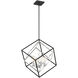 Dexter 4 Light 25 inch Matte Black with Polished Chrome Accents Pendant Ceiling Light