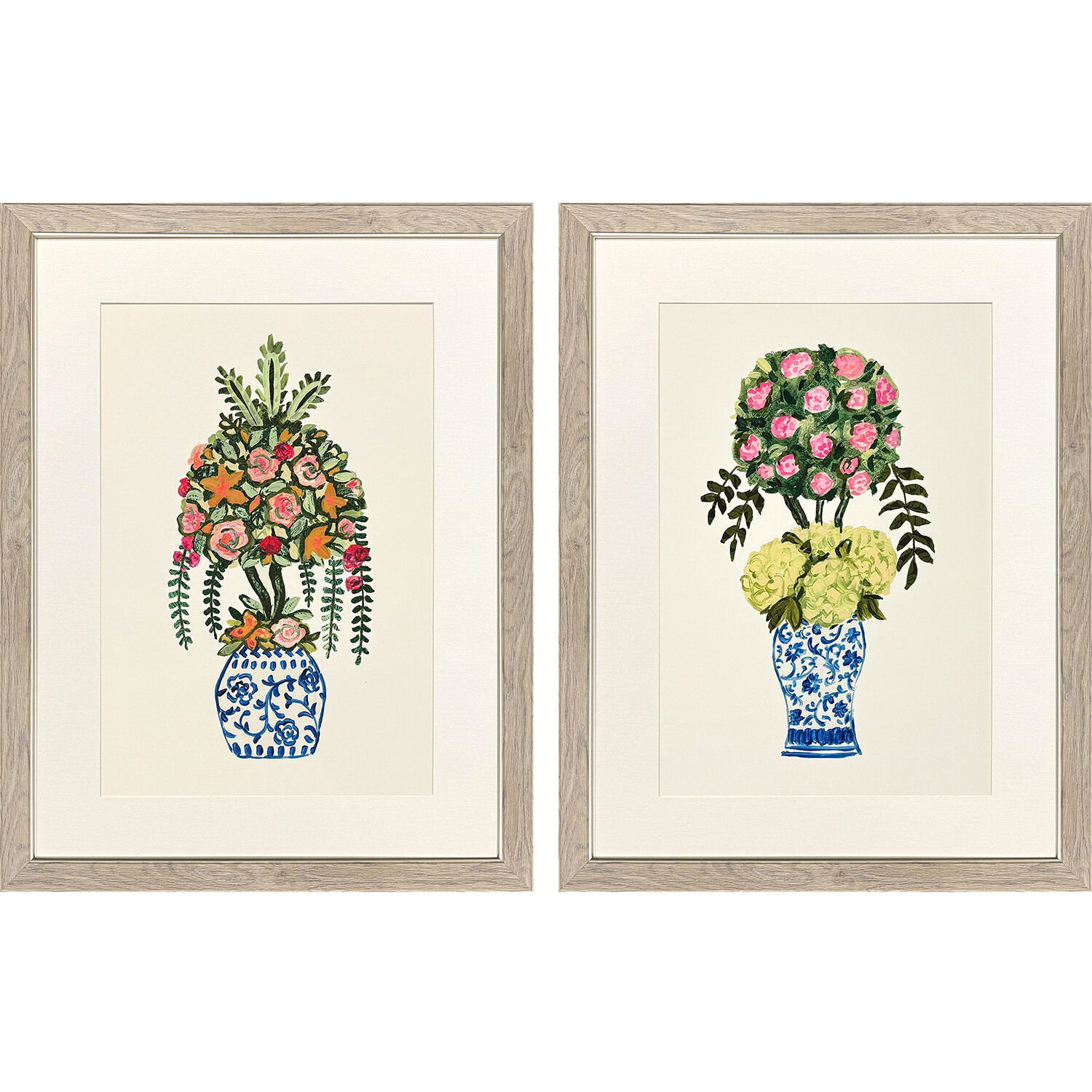 Imaginary Topiary Blue and Green and Pink and Yellow Framed Art, Propac