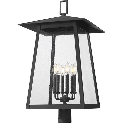 Rainer 6 Light 31.5 inch Black Outdoor Post Mounted Fixture in G9