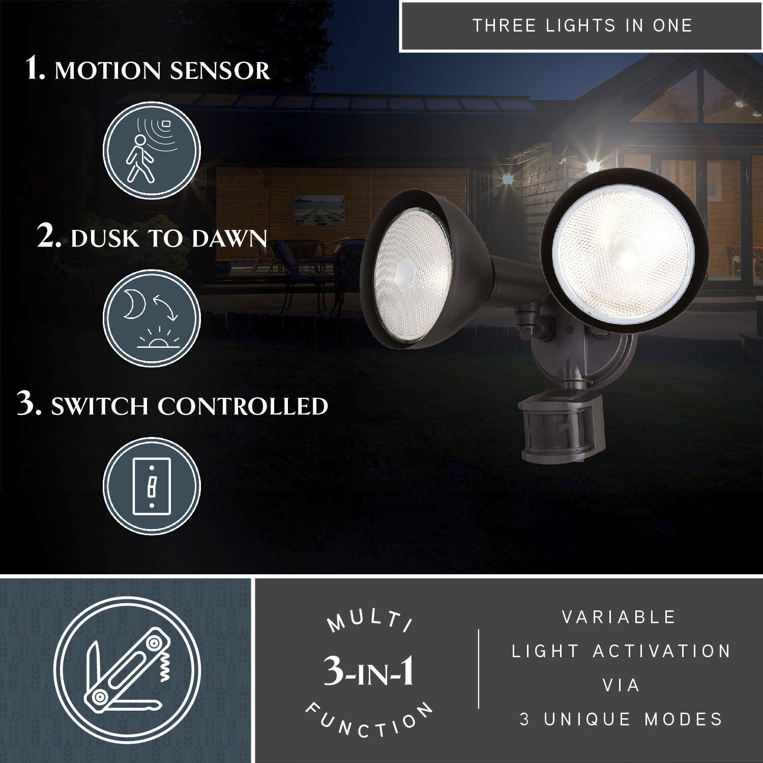 Outdoor Security LED 8.75 inch Bronze Outdoor Security