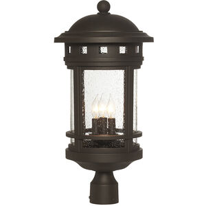 Sedona 3 Light 23 inch Oil Rubbed Bronze Outdoor Post Lantern in Seedy